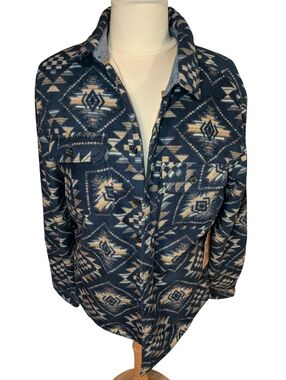 Telluride Clothing Company NWT Cozy Faux Fur Lined Blue Jacket Size Small